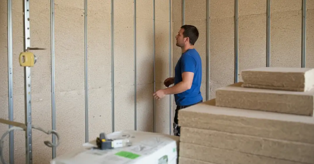 Isolation thermique murs par l'intérieur ITI ouate cellulose chanvre Dijon Côte-d'Or