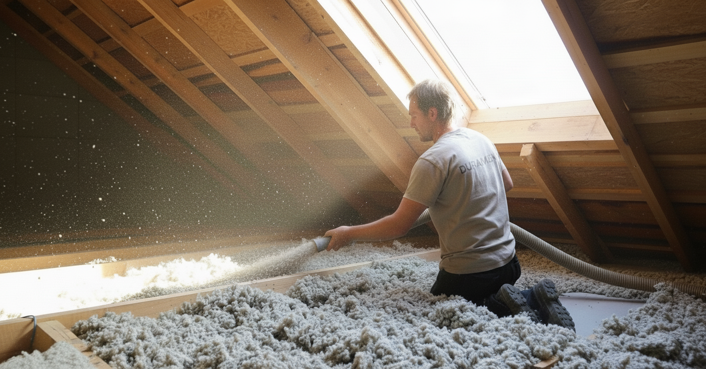 Application d'isolants biosourcés sur chantier à Dijon